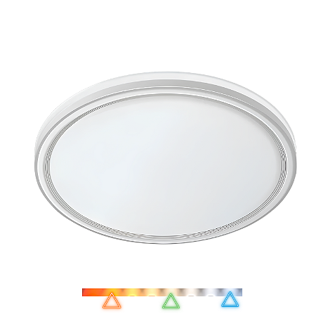 Plafon LED Genova 46cm 45w 2925lm Multitemperatura Bivolt Cinza - Hevvy