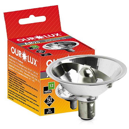 Lâmpada Halógena AR70 12V 50W BA15d - Ourolux