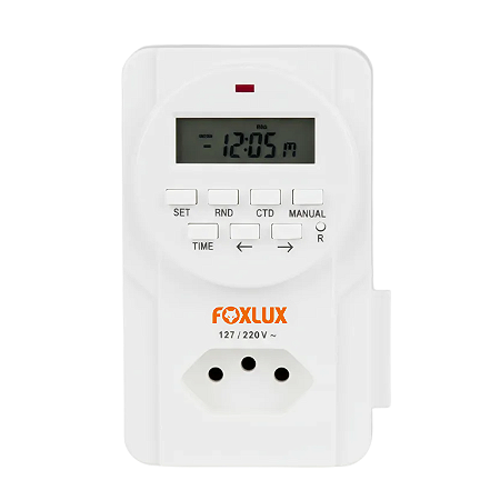 Temporizador Digital de Tomada FX TBD Bivolt 10A – Foxlux