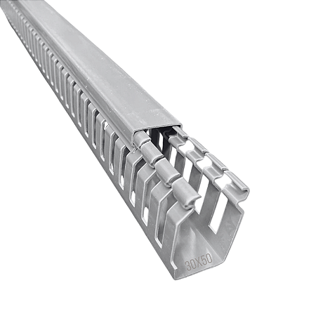 Canaleta Recorte Aberto PVC 30x50mm 2 Metros Cinza – Dutoplast