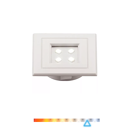 Spot LED para Móveis Marcenaria 1W 90lm 6000K Bivolt Branco Quadrado - Pix