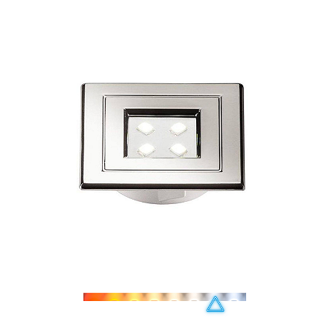 Spot LED para Móveis Marcenaria 1W 90lm 6000K Bivolt Cromado Quadrado - Pix