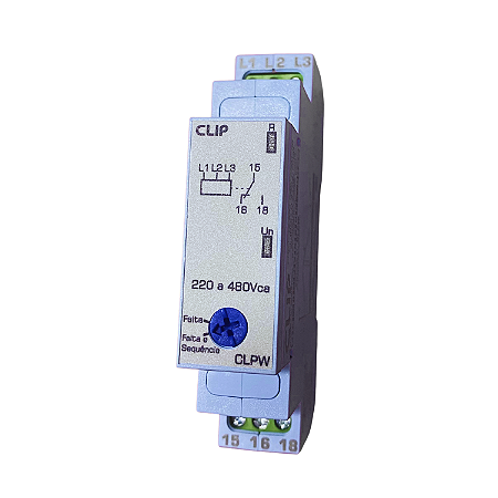 Monitor de Tensão CLPW Falta e Sequencia de Fase Trifásico 220–480Vca – Clip
