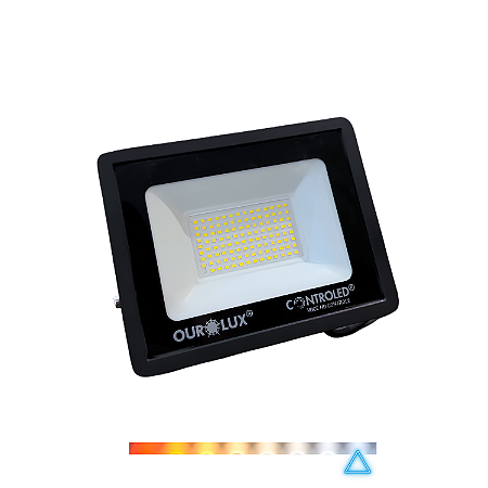 Refletor ControLED 50W com Sensor de Presença + Sensor de Luminosidade 6500K IP65 Bivolt – Ourolux
