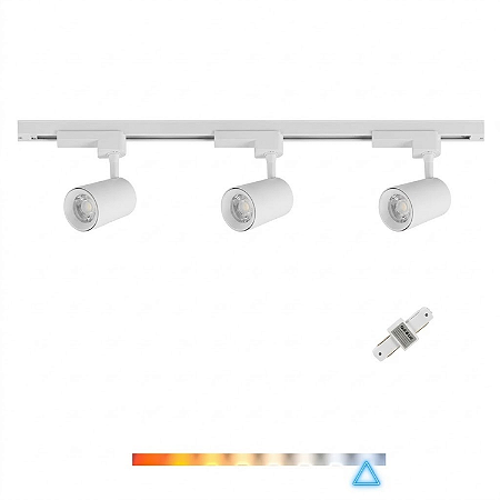 Kit Trilho Eletrificado com 3 Spots LED 10W 6500K Branco Bivolt – Ourolux
