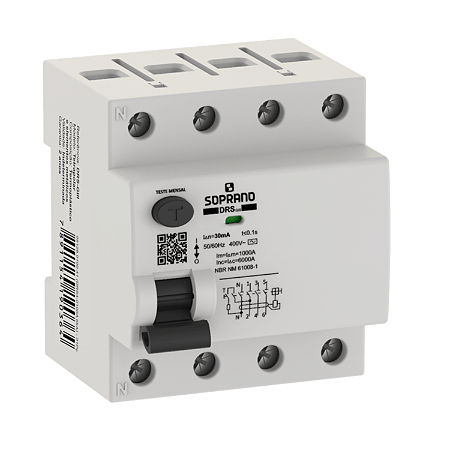 DR - Interruptor Diferencial Residual DRS-GIII 6kA Tetrapolar 63A – Soprano