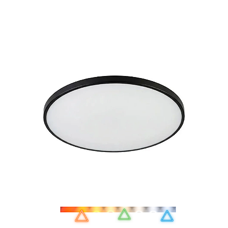 Plafon LED Verona Preto 20W 1300LM Ø26cm Multitemperatura Bivolt – Hevvy