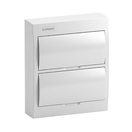 Quadro de Distribuição de Sobrepor Centrinho 24 Polos IEC-PB – Soprano