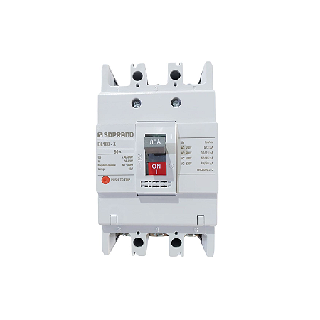 Disjuntor Caixa Moldada 3x80A DL100-X – Soprano