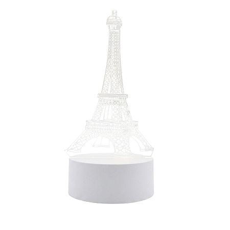 Luminária Abajur LED 3D Torre Eiffel 3 Cores – Embuled