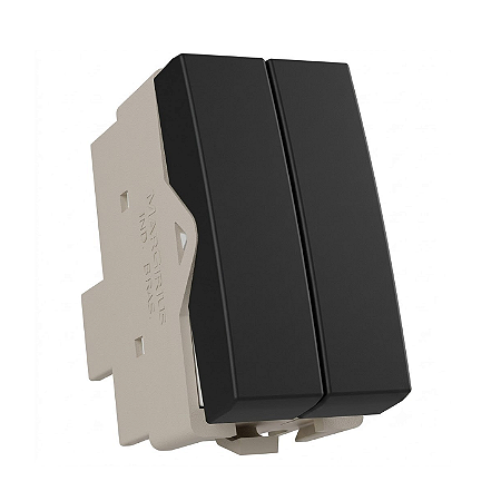 Módulo Interruptor Paralelo Duplo Ebony – Linha Clean – MarGirius