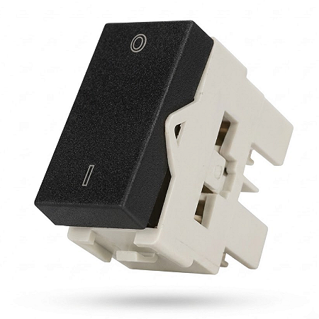 Módulo Interruptor Bipolar Simples 25A Ebony – Linha Clean – MarGirius