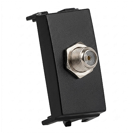 Módulo Tomada Antena TV Coaxial 75Ω Ebony – Linha Clean – MarGirius