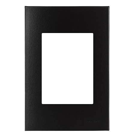 Placa 4x2 3 Postos com Suporte Ebony – Linha Clean – MarGirius