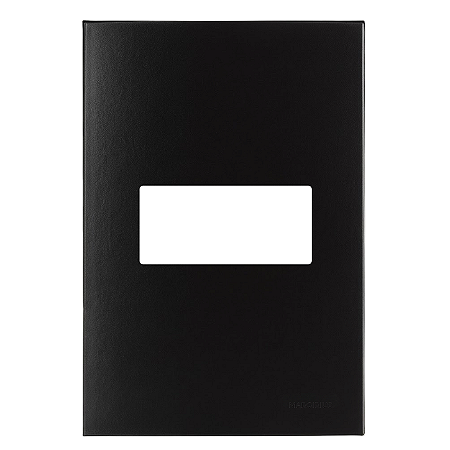 Placa 4x2 1 Posto Horizontal com Suporte Ebony – Linha Clean – MarGirius