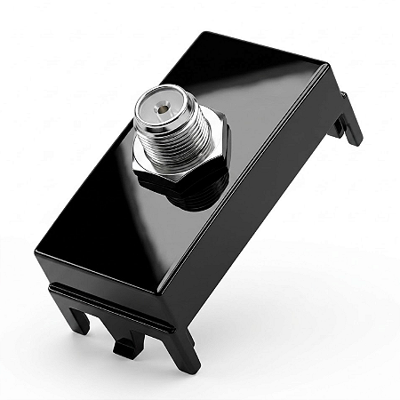 Módulo Tomada de Antena TV Coaxial Preto Ebony – Linha Sleek – MarGirius