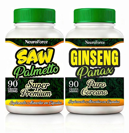Ginseng Panax + Saw Palmetto Super Premium 90 Cápsulas cada
