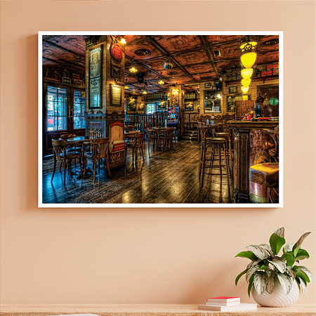 Quadro Decorativo Interior de um Bar Pub