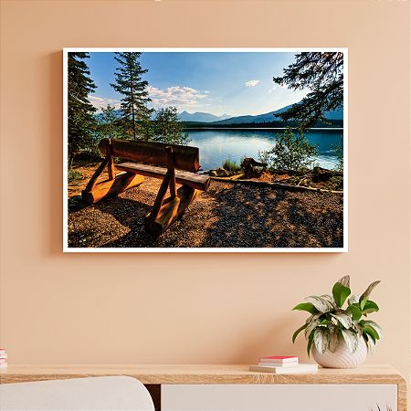 Quadro Decorativo Paisagem O Banco no Lago