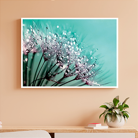 Quadro Decorativo Flor Dente de Leão com Orvalho