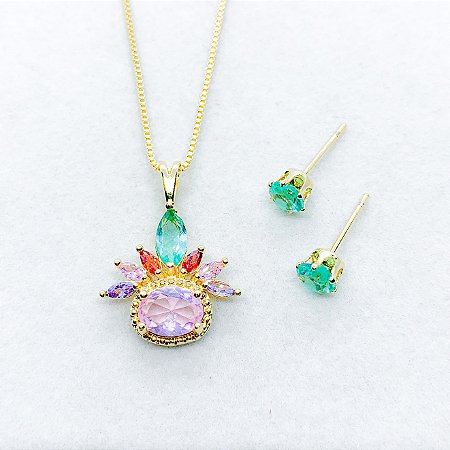 Conjunto Multicores com Zircônias Cravejadas