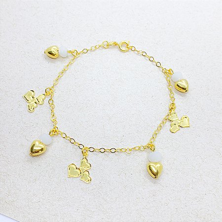 Pulseira Luxo com Corações