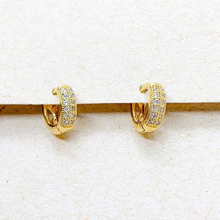 Argolinha Luxo Dourada com Microzircônias
