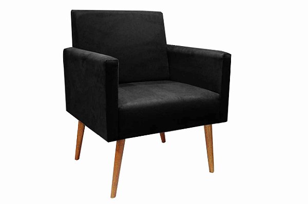 Poltrona Madri Corporativa - Preto Couro Ecológico - Design Elegante - Conforto Sustentável