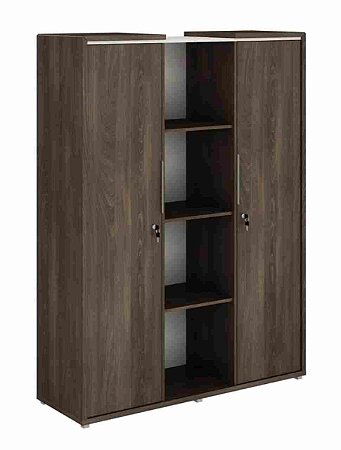 Armário Alto 02 Portas com 04 Nichos - MDP Varena/Linho