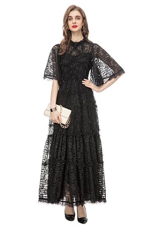 Vestido grande com costura de babados para indústria pesada