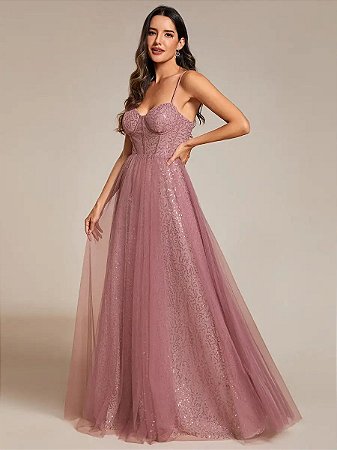 Vestido sem alças com decote querido