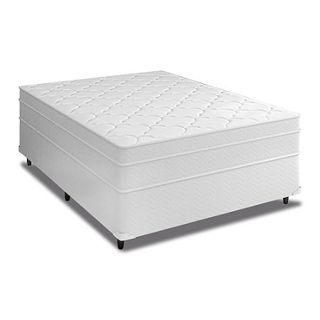 Cama Box Casal + Colchão Molas Ensacadas Don Confort Europillow 138x188x74cm