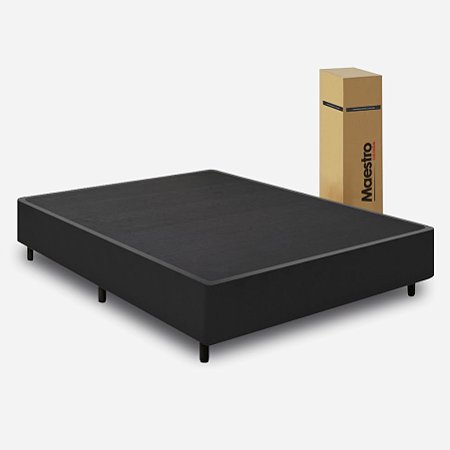 Cama Box Casal Desmontável (na caixa) 138x188x40m Suede Preto