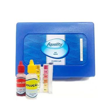Estojo Teste Aquality pH e Cloro para Piscina – Medidor de Qualidade da Água