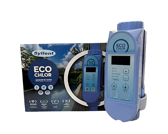 Gerador De Cloro Syllent ECOCHOR 10G/H Com Wifi Para Piscina De Até 35000L