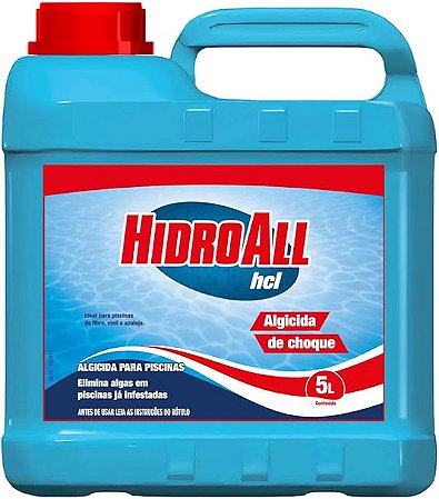 Algicida Choque HidroAll HCL 5 Litros – Elimina Algas da Piscina