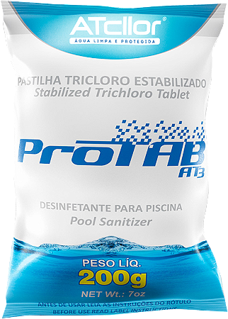 Pastilha Atcllor Protab AT3 200G - Tablete  Para Piscinas 90%