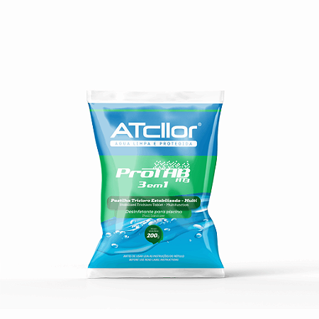 Pastilha  Atcllor 3 em 1 200G - Tablete Tricloro Estabilizado Para Piscinas