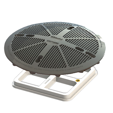 Grade de Fundo em ABS 15x15 com Tampa FSB Prata 25 cm Diâmetro Sodramar – Anti-Aprisionamento NBR 10339