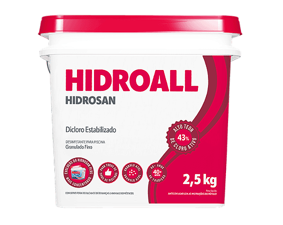 Cloro Hidrosan 2,5 KG - Dicloro estabilizado