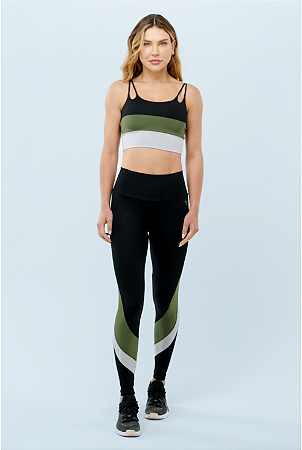 Legging DT Funcho Preto/Verde/Prata