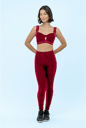 Legging Cross Níquel Vinho Carmin