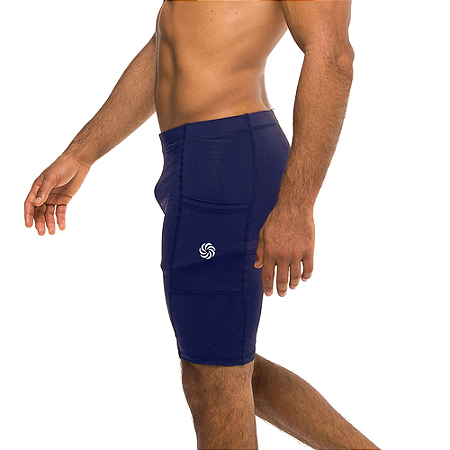 Bermuda de Compressão com Bolsos Masculina Marinho