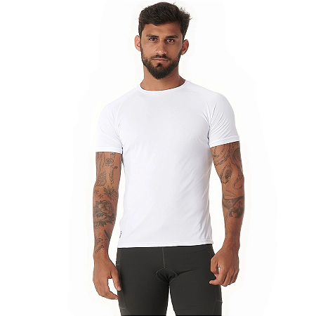 Camisa UV Raglan Masculina Branca