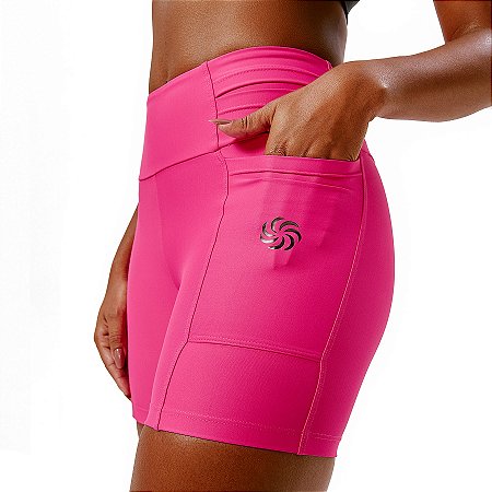 Short de Compressão com Multibolsos total emana Rosa