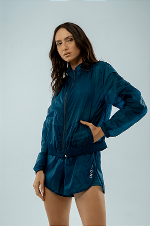 JAQUETA CORTA VENTO CRISTALE VERDE PETROLEO