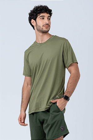 CAMISETA MASCULINA VERDE CROCO