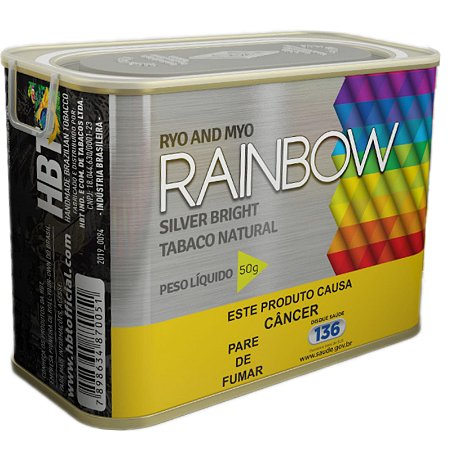 Tabaco Rainbow Silver Bright Lata 50g - Unidade
