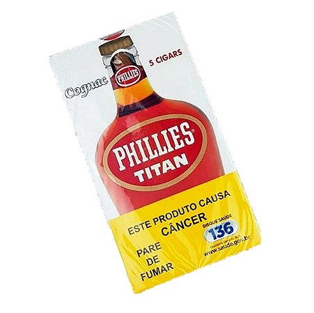 Charuto Phillies Titan Cognac - Peteca c/ 5 un