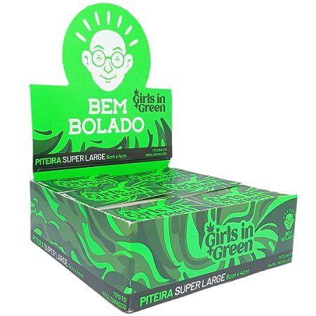 Piteira Bem Bolado x Girls In Green Super Large Verde - Display 24 un